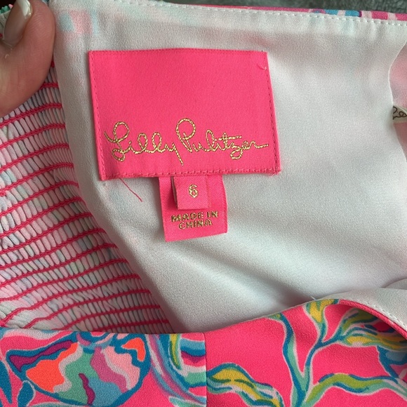 Lilly Pulitzer Scarlet Stretch Faux Wrap Dress in Pink Isle Shell Me 🐚 💗 - Picture 6 of 8